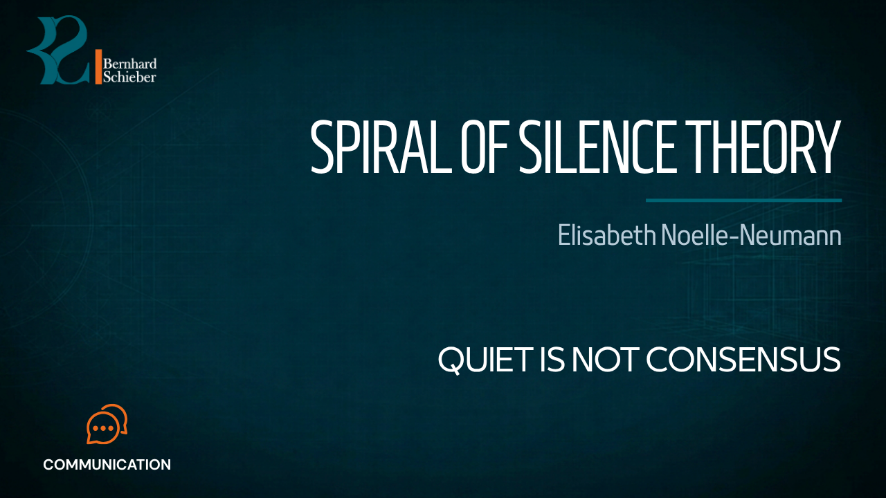 Spiral of Silence Theory — Quiet is not consensus. Executive Insight Brief 004 by Bernhard Schieber.