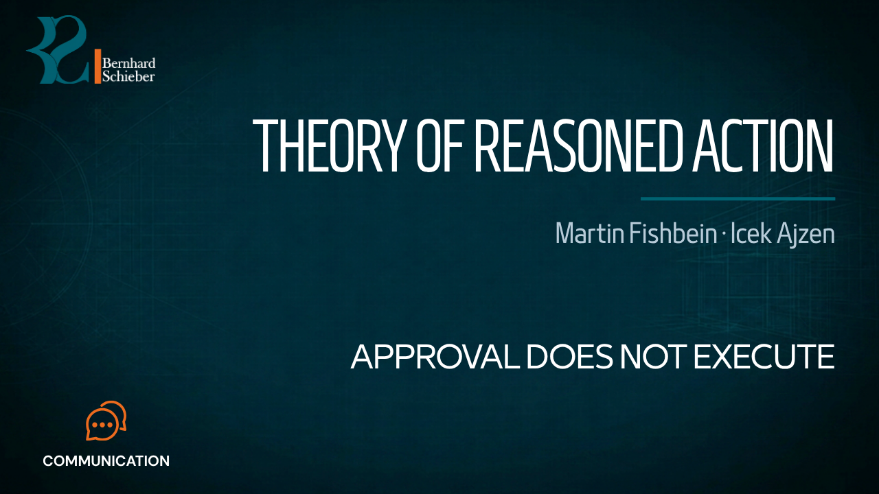Theory of Reasoned Action — Approval does not execute. Executive Insight Brief 009 by Bernhard Schieber.