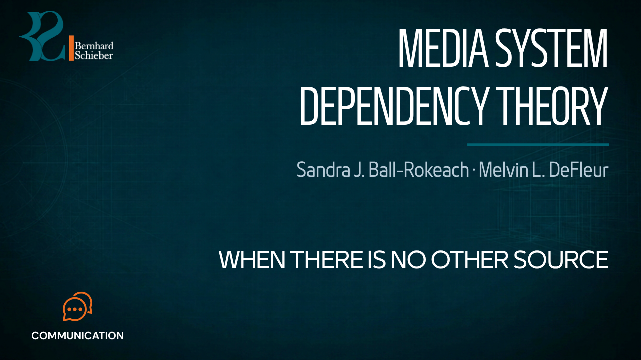 Media System Dependency Theory — When there is no other source. Executive Insight Brief 011 by Bernhard Schieber.