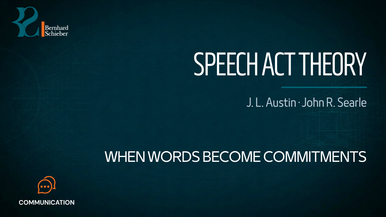 Speech Act Theory — When words become commitments. Executive Insight Brief 014 by Bernhard Schieber.