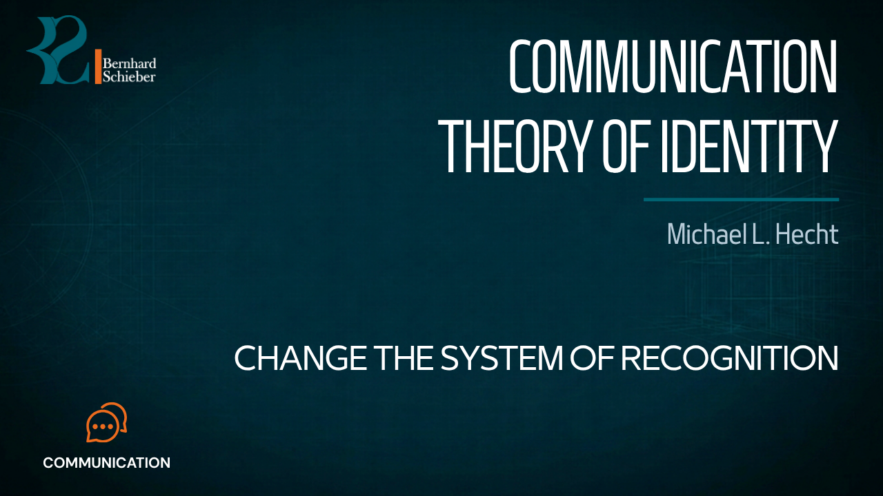 Communication Theory of Identity — Change the system of recognition. Executive Insight Brief 084 by Bernhard Schieber.