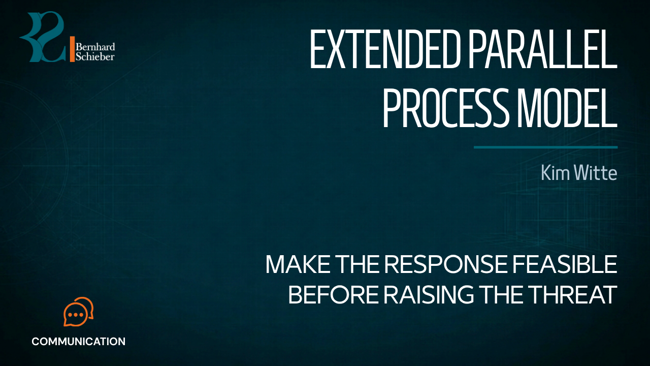 Extended Parallel Process Model — Make the response feasible before raising the threat. Executive Insight Brief 087 by Bernhard Schieber.