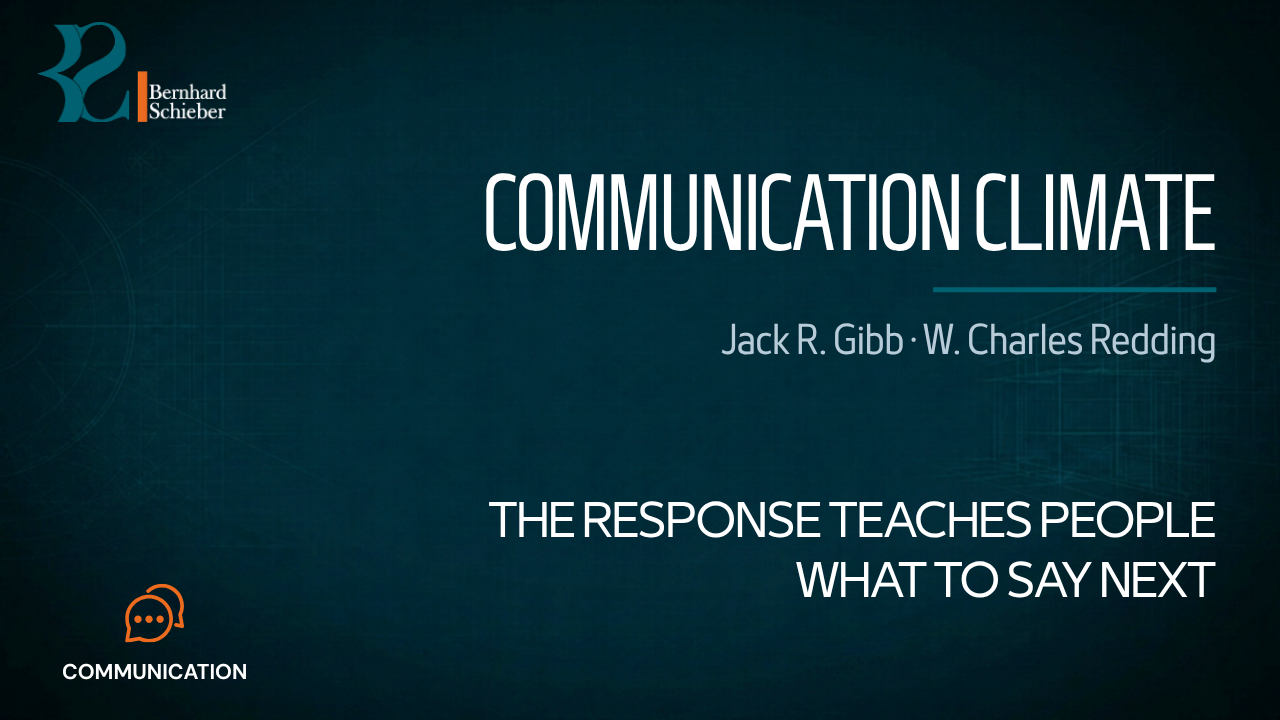 Communication Climate — The response teaches people what to say next. Executive Insight Brief 228 by Bernhard Schieber.