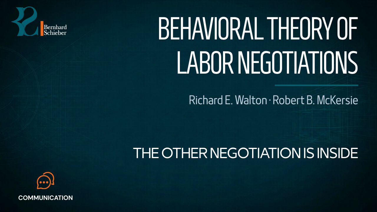 Behavioral Theory of Labor Negotiations — The other negotiation is inside. Executive Insight Brief 236 by Bernhard Schieber.