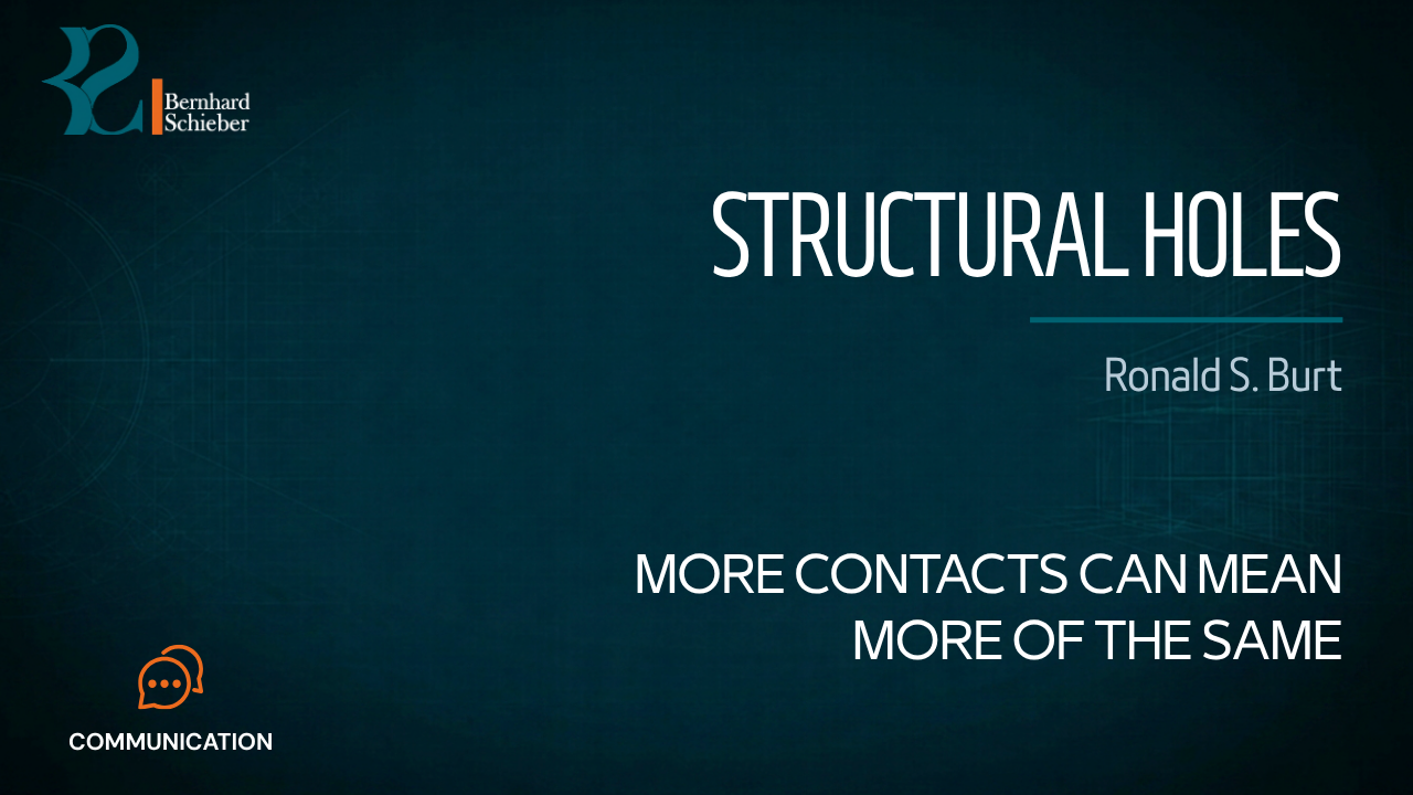 Structural Holes — More contacts can mean more of the same. Executive Insight Brief 307 by Bernhard Schieber.