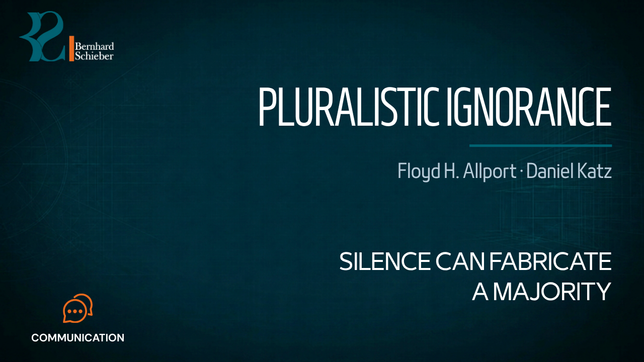 Pluralistic Ignorance — Silence can fabricate a majority. Executive Insight Brief 330 by Bernhard Schieber.