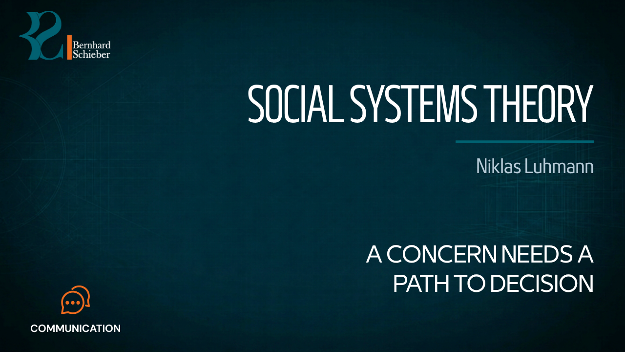 Social Systems — A concern needs a path to decision. Executive Insight Brief 018 by Bernhard Schieber.