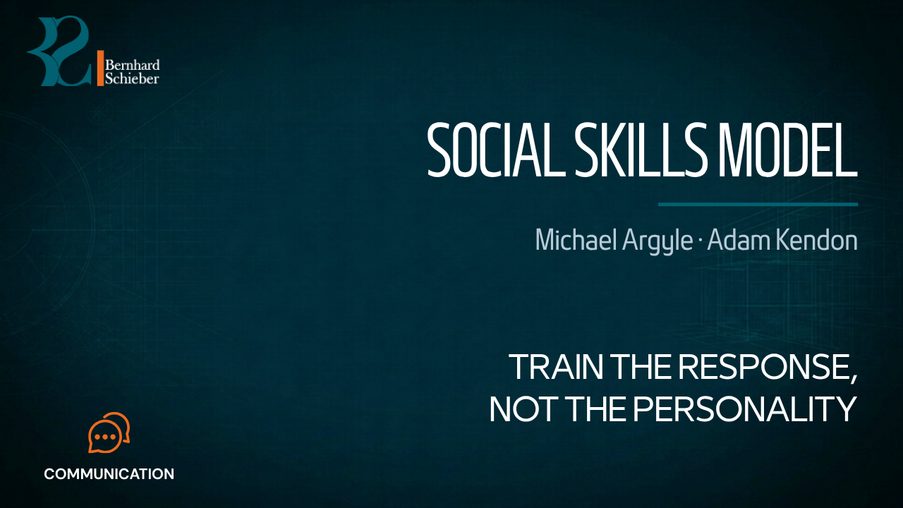 The Social Skills Model — Train the response, not the personality. Executive Insight Brief 023 by Bernhard Schieber.