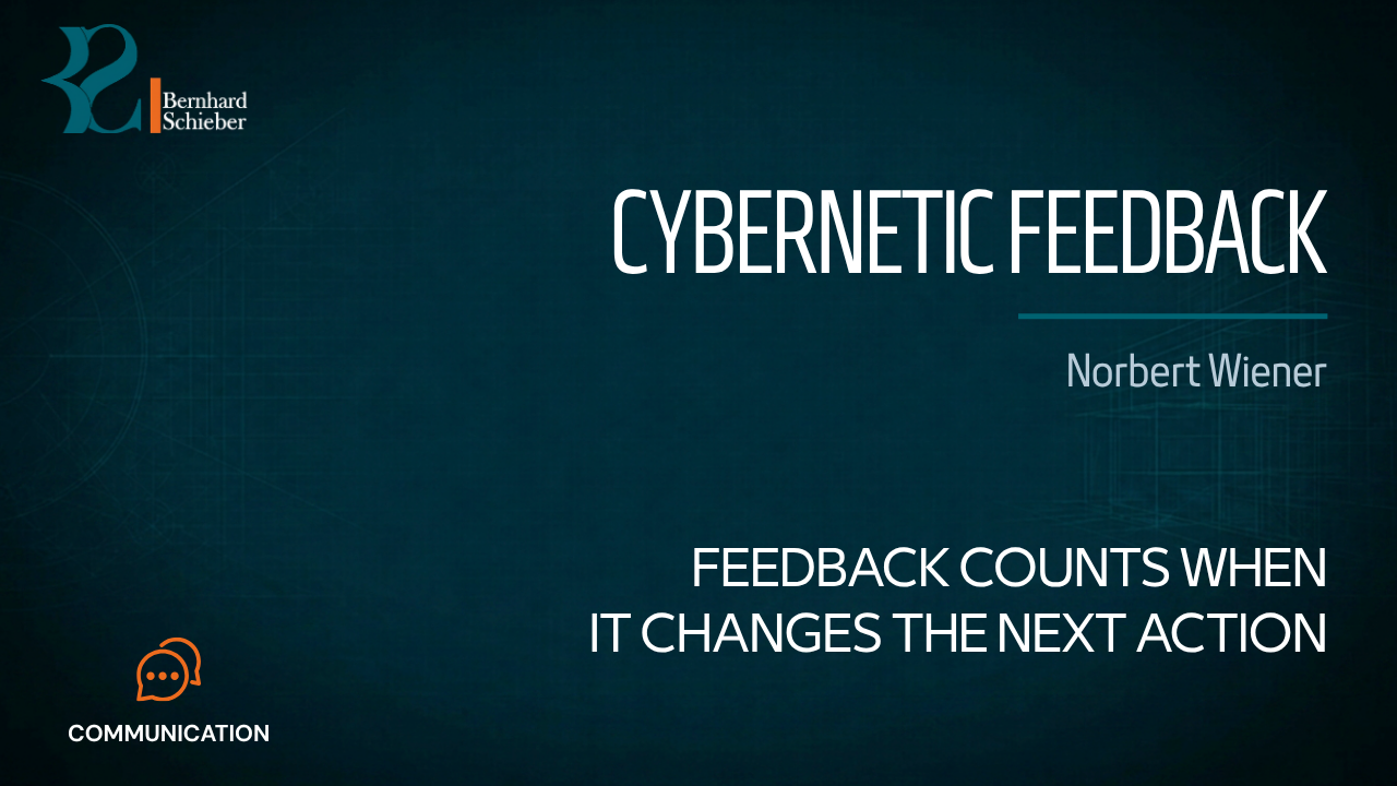 Cybernetic Feedback — Feedback counts when it changes the next action. Executive Insight Brief 049 by Bernhard Schieber.