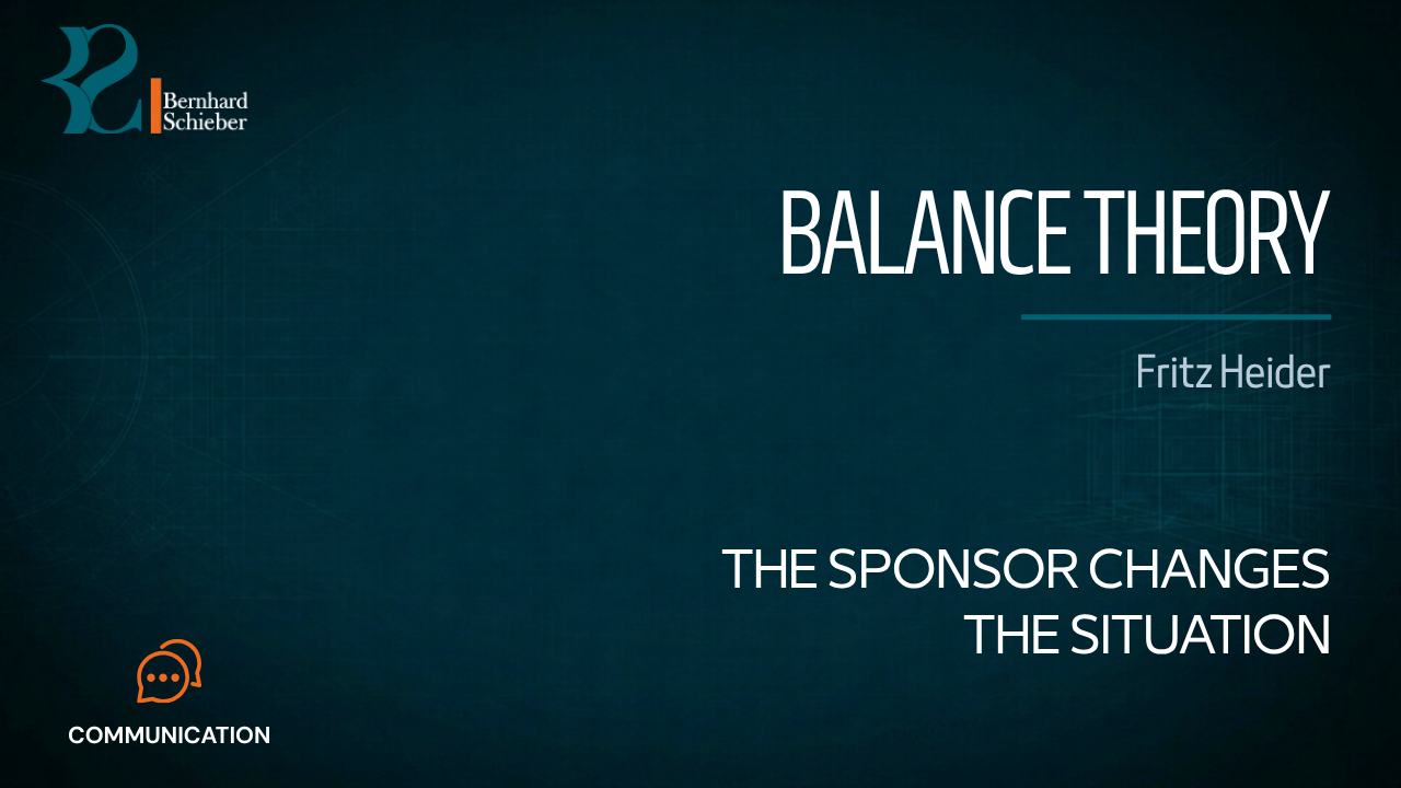 Balance Theory — The sponsor changes the situation. Executive Insight Brief 311 by Bernhard Schieber.