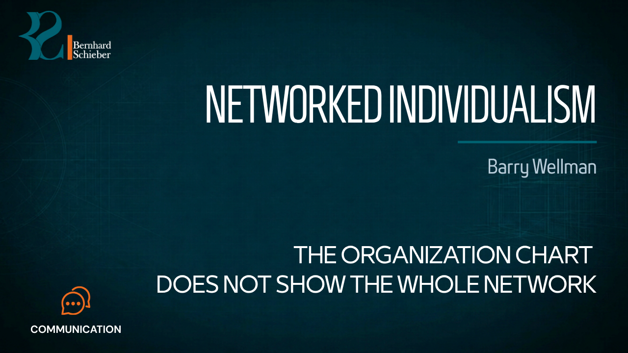 Networked Individualism — The organization chart does not show the whole network. Executive Insight Brief 341 by Bernhard Schieber.