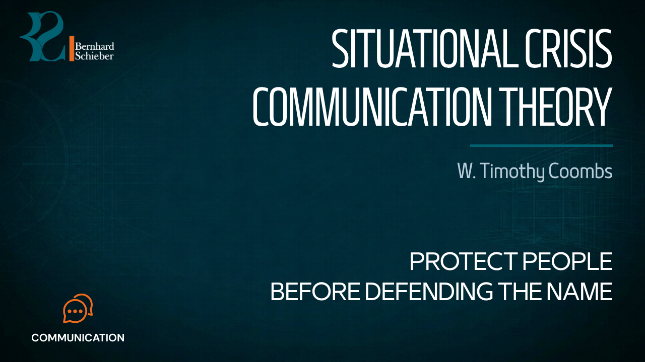 SCCT — Protect people before defending the name. Executive Insight Brief 054 by Bernhard Schieber.