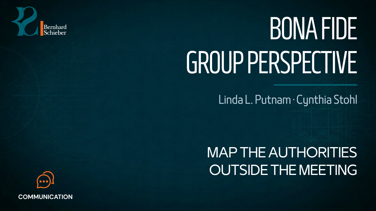 Bona Fide Group Perspective — Map the authorities outside the meeting. Executive Insight Brief 218 by Bernhard Schieber.