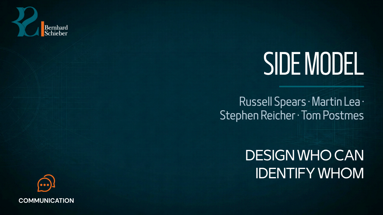 SIDE Model — Design who can identify whom. Executive Insight Brief 125 by Bernhard Schieber.