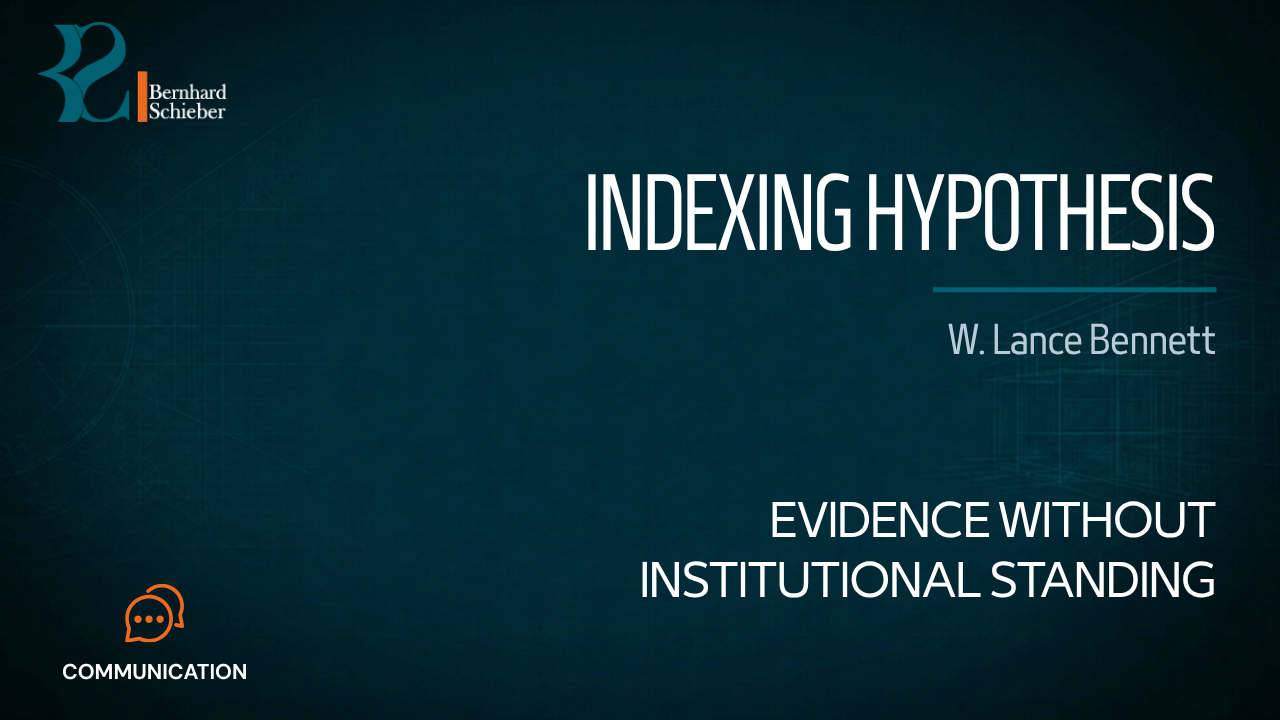 Indexing Hypothesis — Evidence without institutional standing. Executive Insight Brief 110 by Bernhard Schieber.