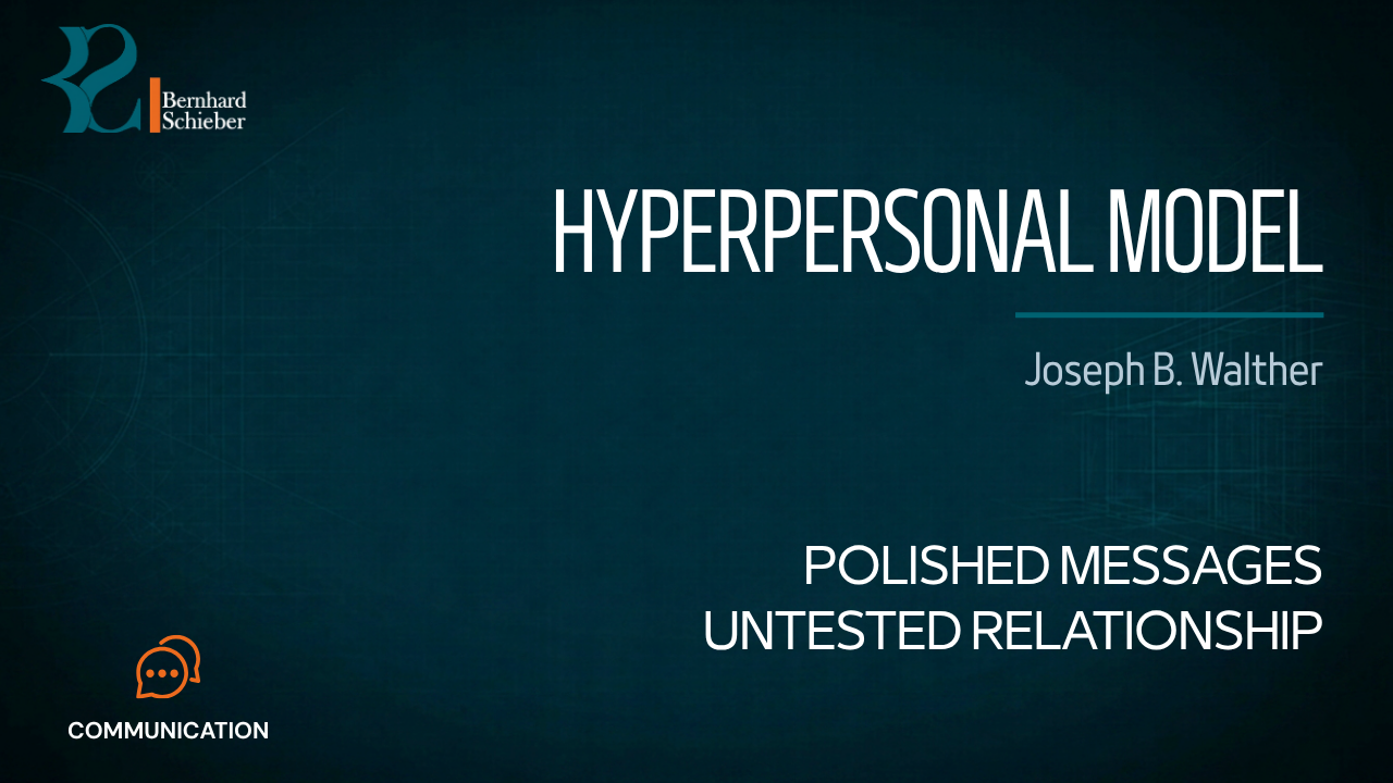 Hyperpersonal Model — Polished messages. Untested relationship.. Executive Insight Brief 161 by Bernhard Schieber.
