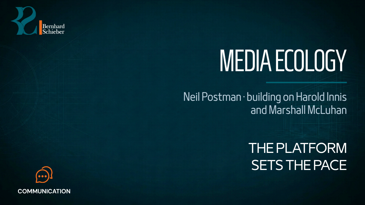 Media Ecology — The platform sets the pace. Executive Insight Brief 157 by Bernhard Schieber.