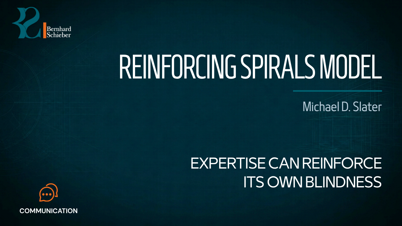 Reinforcing Spirals Model — Expertise can reinforce its own blindness. Executive Insight Brief 224 by Bernhard Schieber.