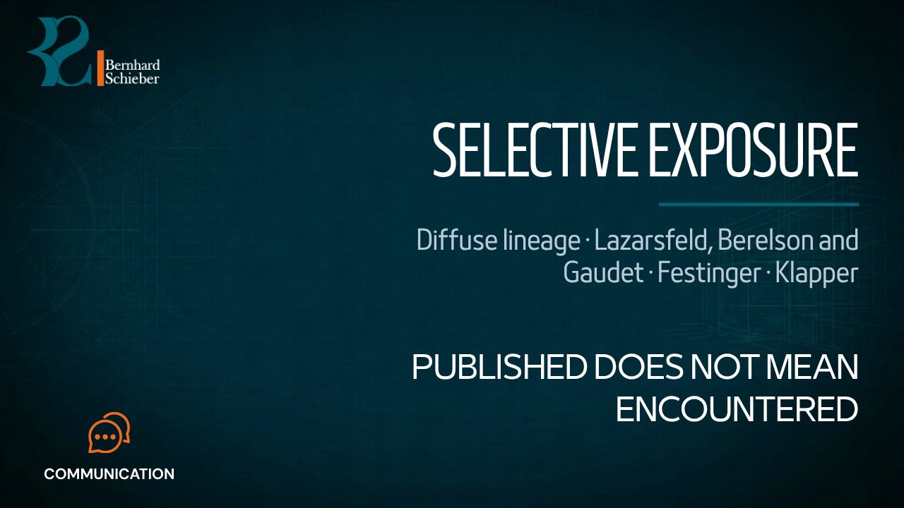 Selective Exposure — Published does not mean encountered. Executive Insight Brief 232 by Bernhard Schieber.