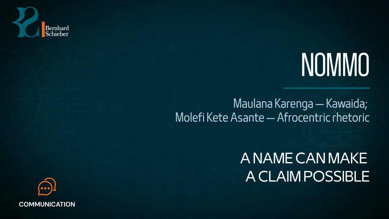 Nommo — A name can make a claim possible. Executive Insight Brief 333 by Bernhard Schieber.