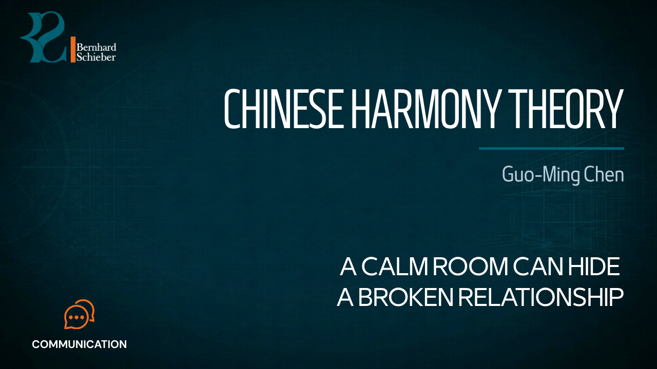 Chinese Harmony Theory — A calm room can hide a broken relationship. Executive Insight Brief 392 by Bernhard Schieber.
