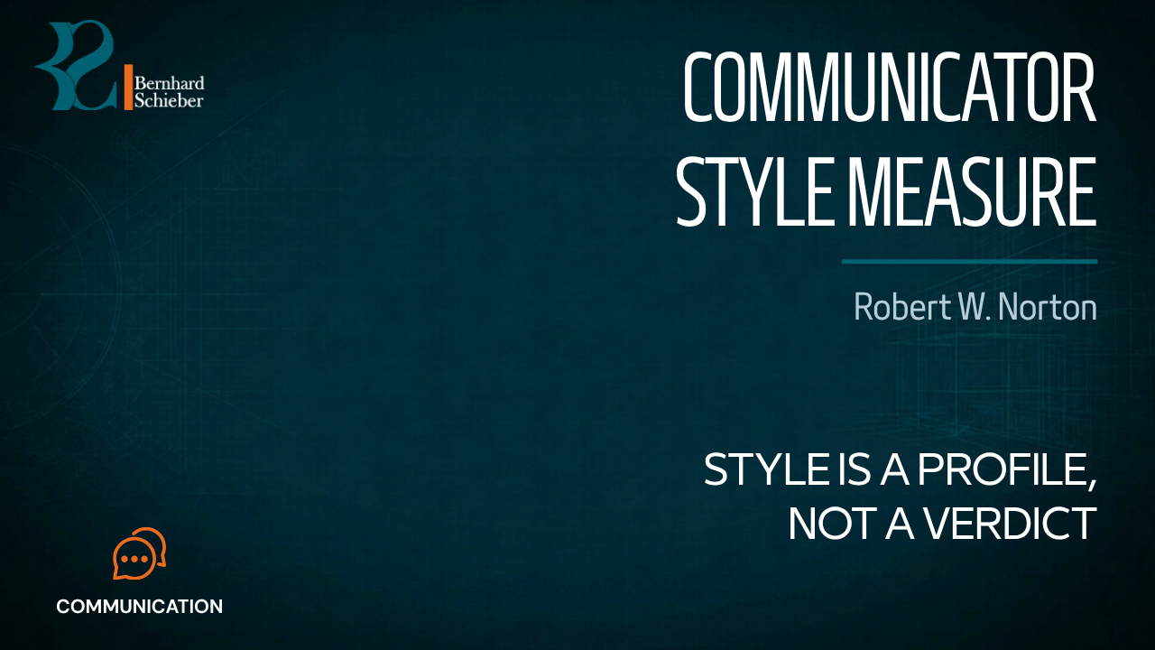 Communicator Style Measure — Style is a profile, not a verdict. Executive Insight Brief 174 by Bernhard Schieber.