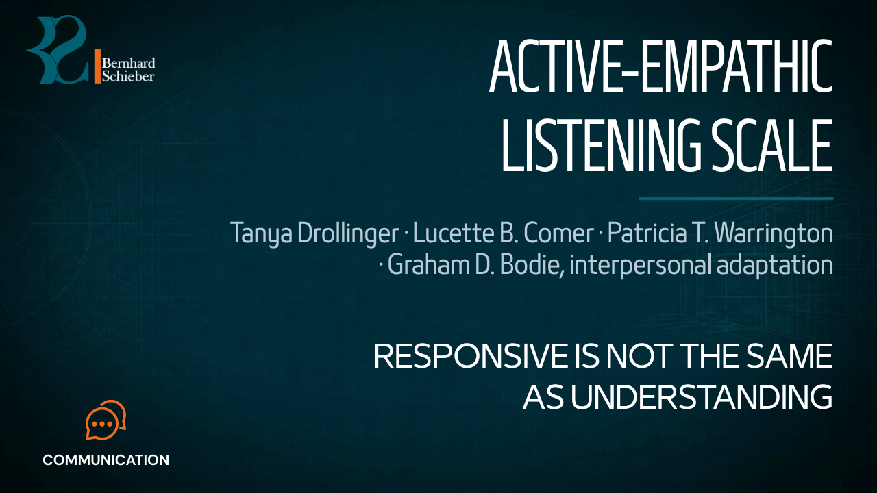 AELS — Responsive is not the same as understanding. Executive Insight Brief 220 by Bernhard Schieber.