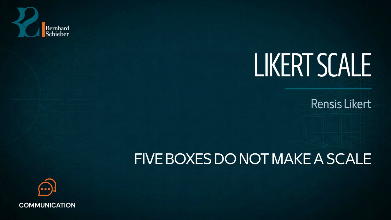 Likert Scale — Five boxes do not make a scale. Executive Insight Brief 470 by Bernhard Schieber.