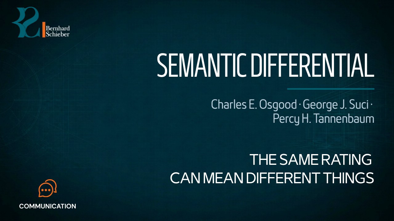 Semantic Differential Scale — The same rating can mean different things. Executive Insight Brief 476 by Bernhard Schieber.