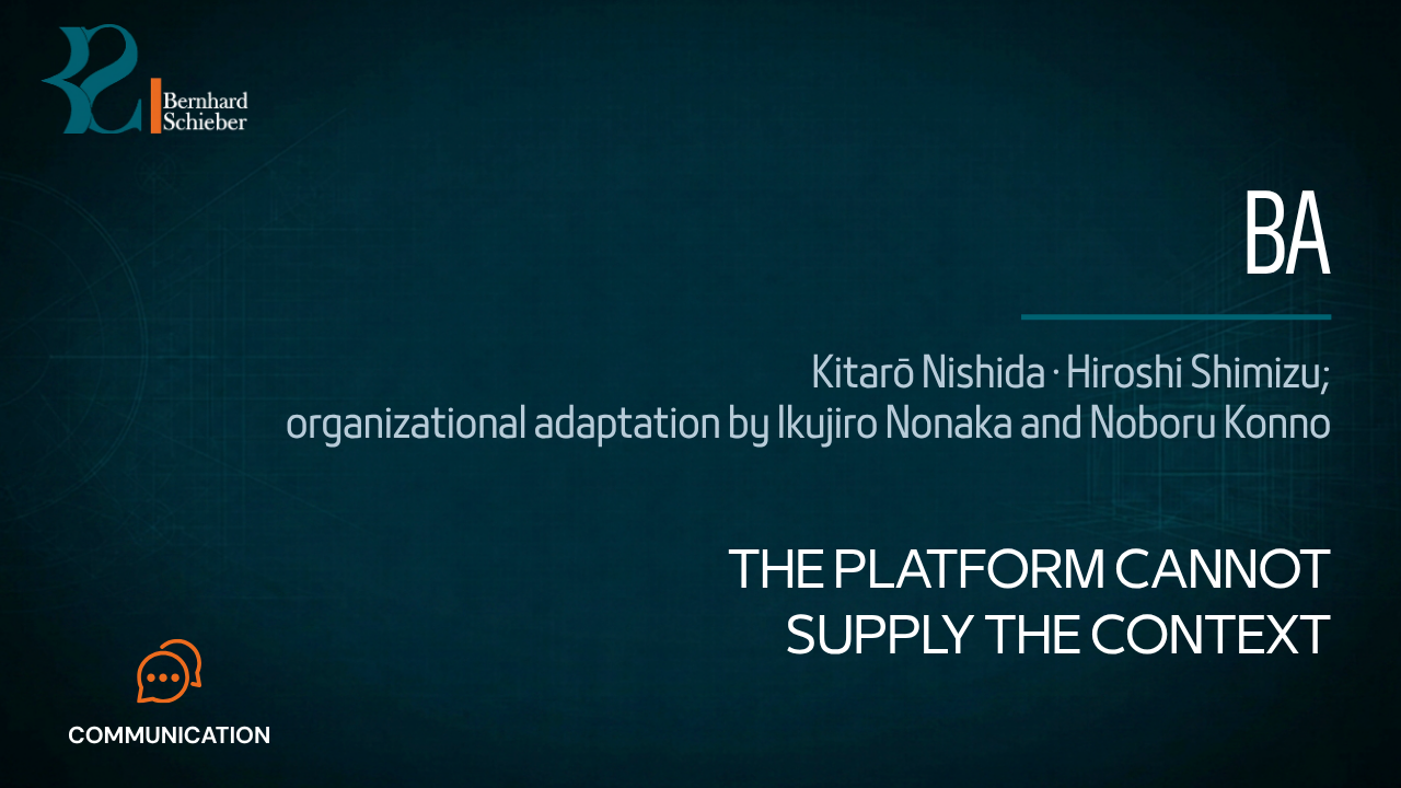 Ba — The platform cannot supply the context. Executive Insight Brief 250 by Bernhard Schieber.