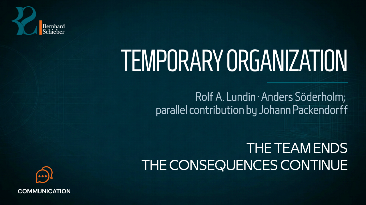 Temporary Organization — The team ends. The consequences continue. Executive Insight Brief 393 by Bernhard Schieber.