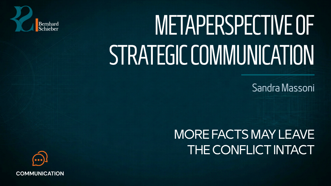 Metaperspective of Strategic Communication — More facts may leave the conflict intact. Executive Insight Brief 331 by Bernhard Schieber.
