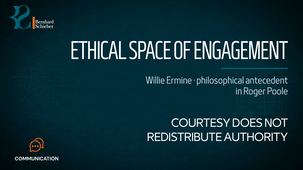Ethical Space — Courtesy does not redistribute authority. Executive Insight Brief 273 by Bernhard Schieber.