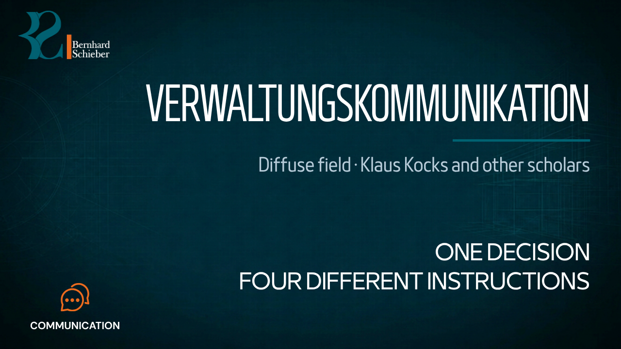 Verwaltungskommunikation — One decision. Four different instructions. Executive Insight Brief 386 by Bernhard Schieber.