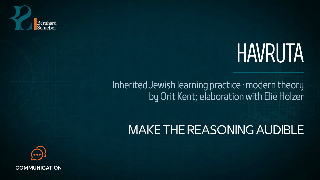 Havruta — Make the reasoning audible. Executive Insight Brief 276 by Bernhard Schieber.