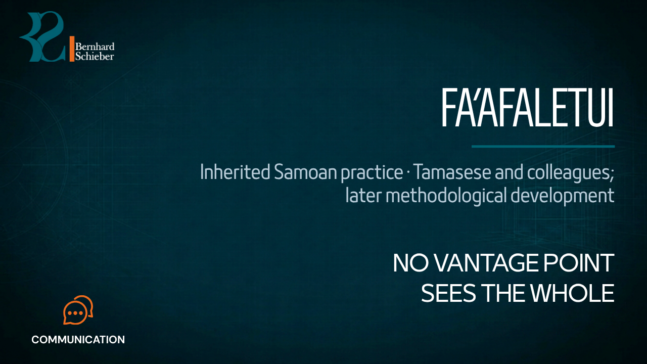 Fa’afaletui — No vantage point sees the whole. Executive Insight Brief 301 by Bernhard Schieber.