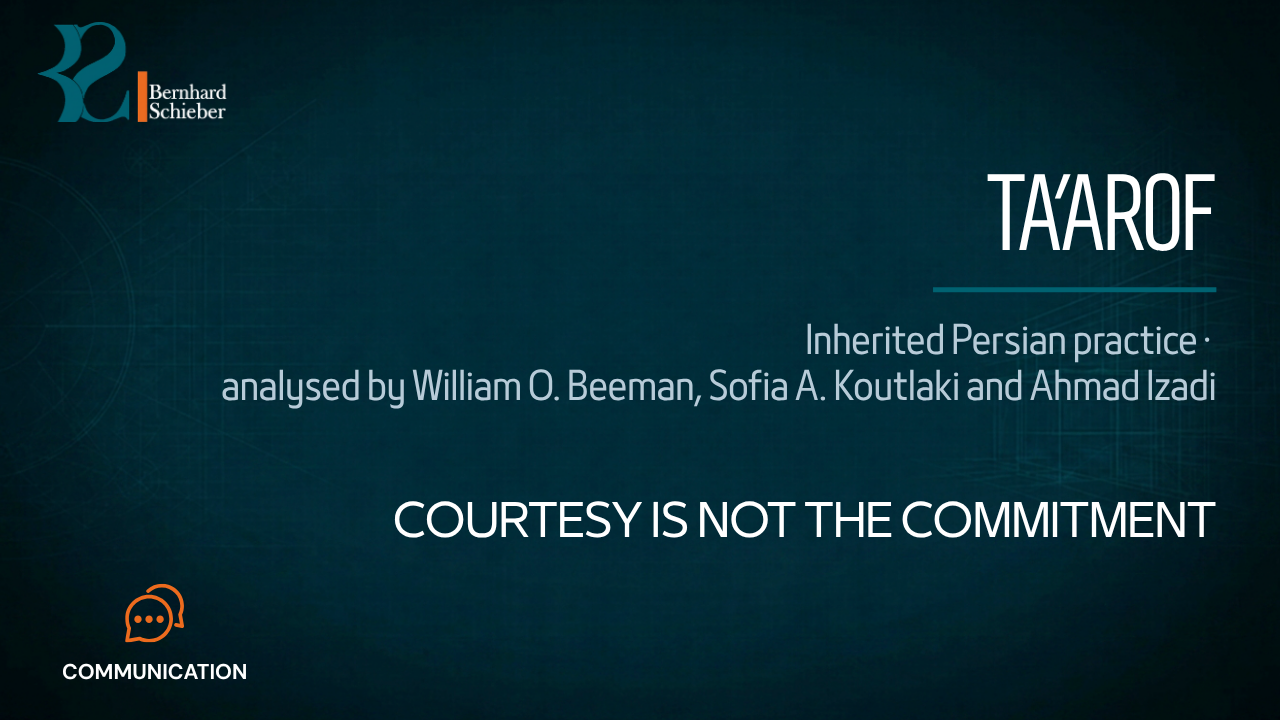 Ta’arof — Courtesy is not the commitment. Executive Insight Brief 203 by Bernhard Schieber.