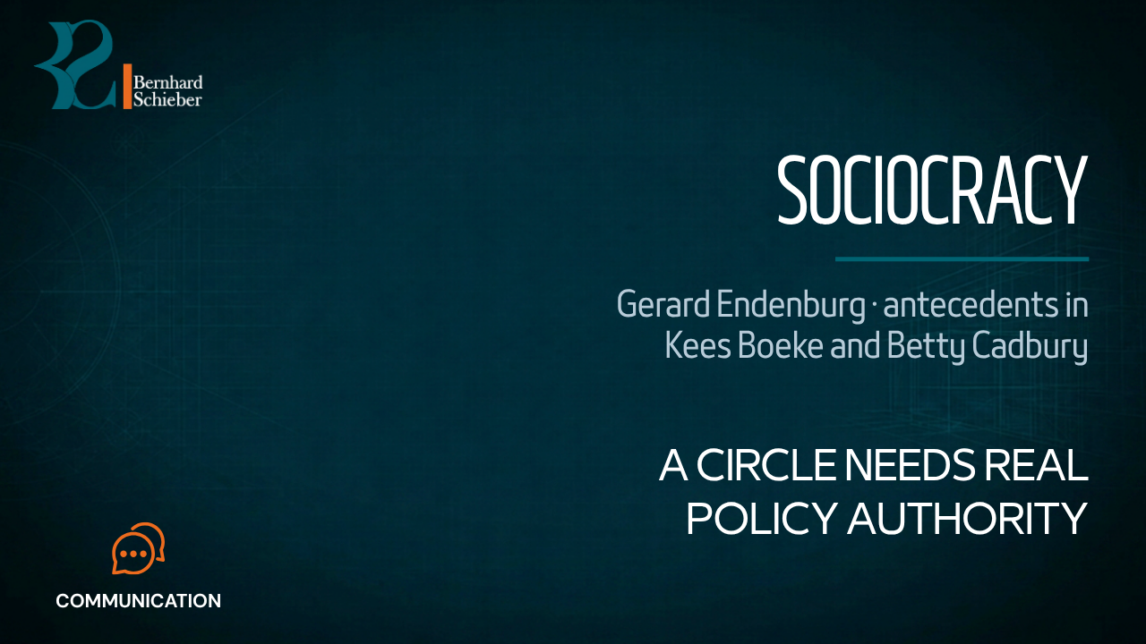 Sociocracy — A circle needs real policy authority. Executive Insight Brief 153 by Bernhard Schieber.