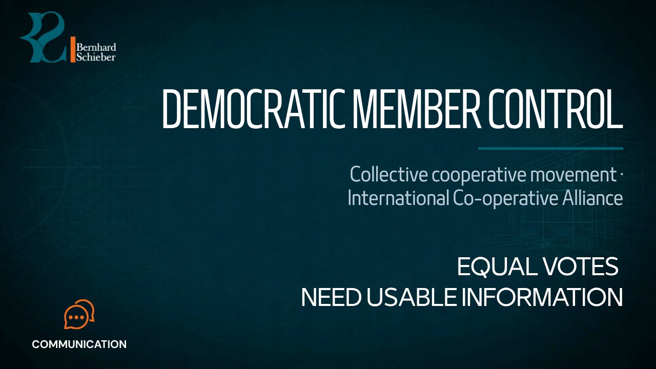 Democratic Member Control — Equal votes need usable information. Executive Insight Brief 412 by Bernhard Schieber.
