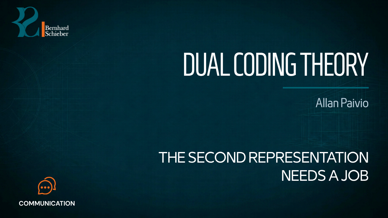 Dual Coding Theory — The second representation needs a job. Executive Insight Brief 312 by Bernhard Schieber.