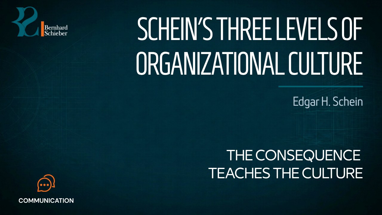 Schein’s Three Levels of Organizational Culture — The consequence teaches the culture. Executive Insight Brief 462 by Bernhard Schieber.