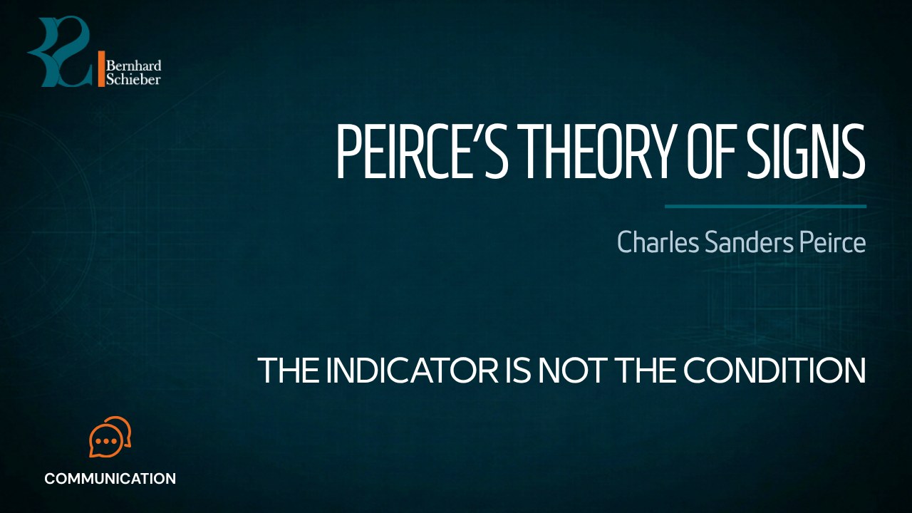 Peirce’s Theory of Signs — The indicator is not the condition. Executive Insight Brief 453 by Bernhard Schieber.