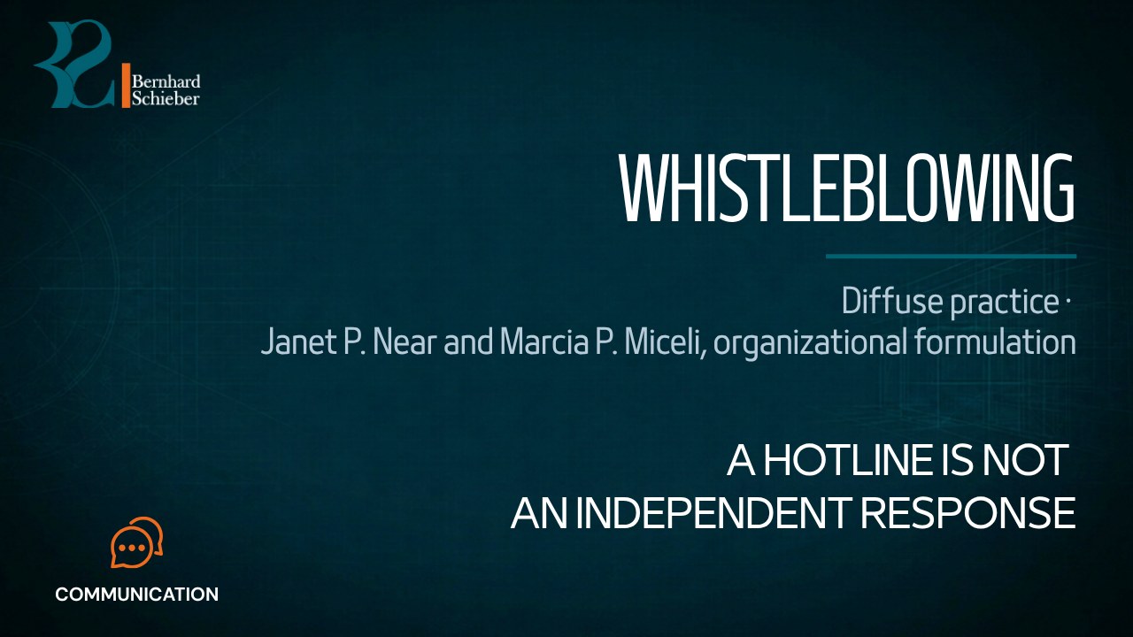 Whistleblowing — A hotline is not an independent response. Executive Insight Brief 500 by Bernhard Schieber.
