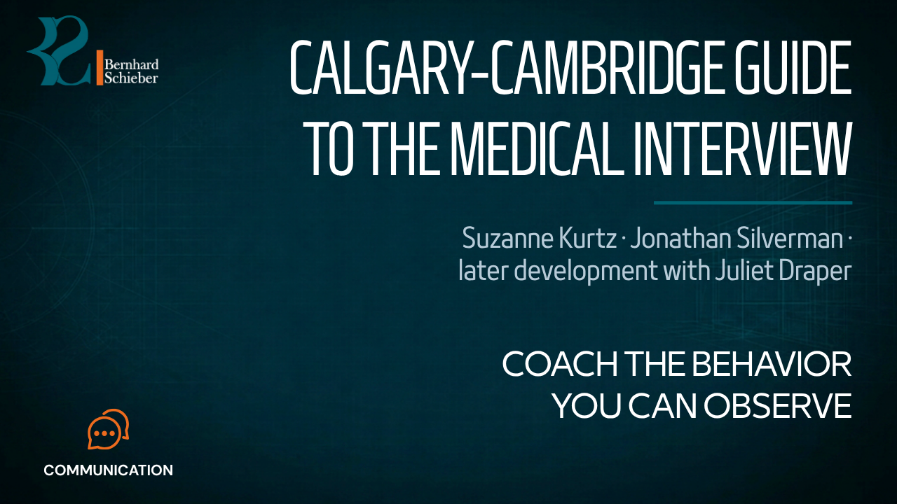 Calgary-Cambridge Guide to the Medical Interview — Coach the behavior you can observe. Executive Insight Brief 285 by Bernhard Schieber.