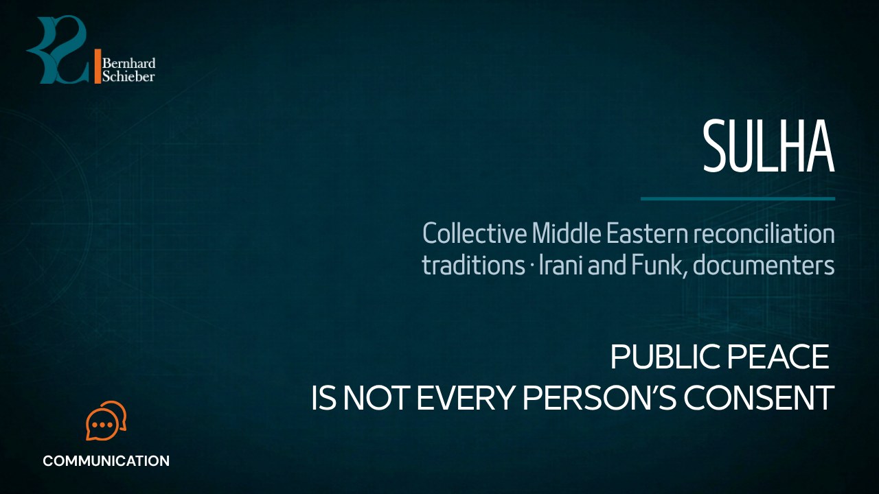 Sulha — Public peace is not every person’s consent. Executive Insight Brief 473 by Bernhard Schieber.