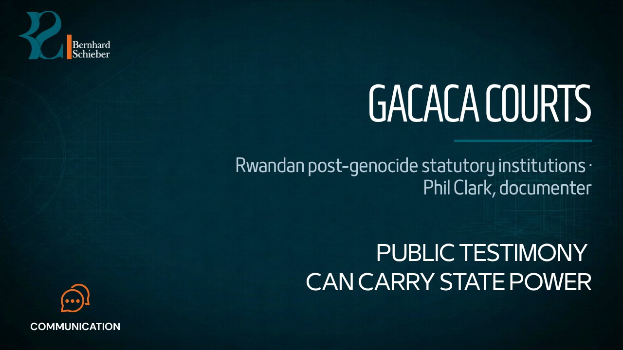 Gacaca Courts — Public testimony can carry state power. Executive Insight Brief 482 by Bernhard Schieber.