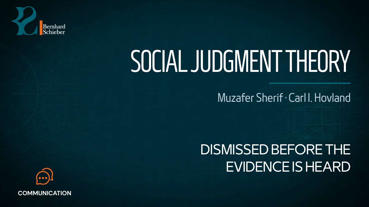 Social Judgment Theory — Dismissed before the evidence is heard. Executive Insight Brief 437 by Bernhard Schieber.