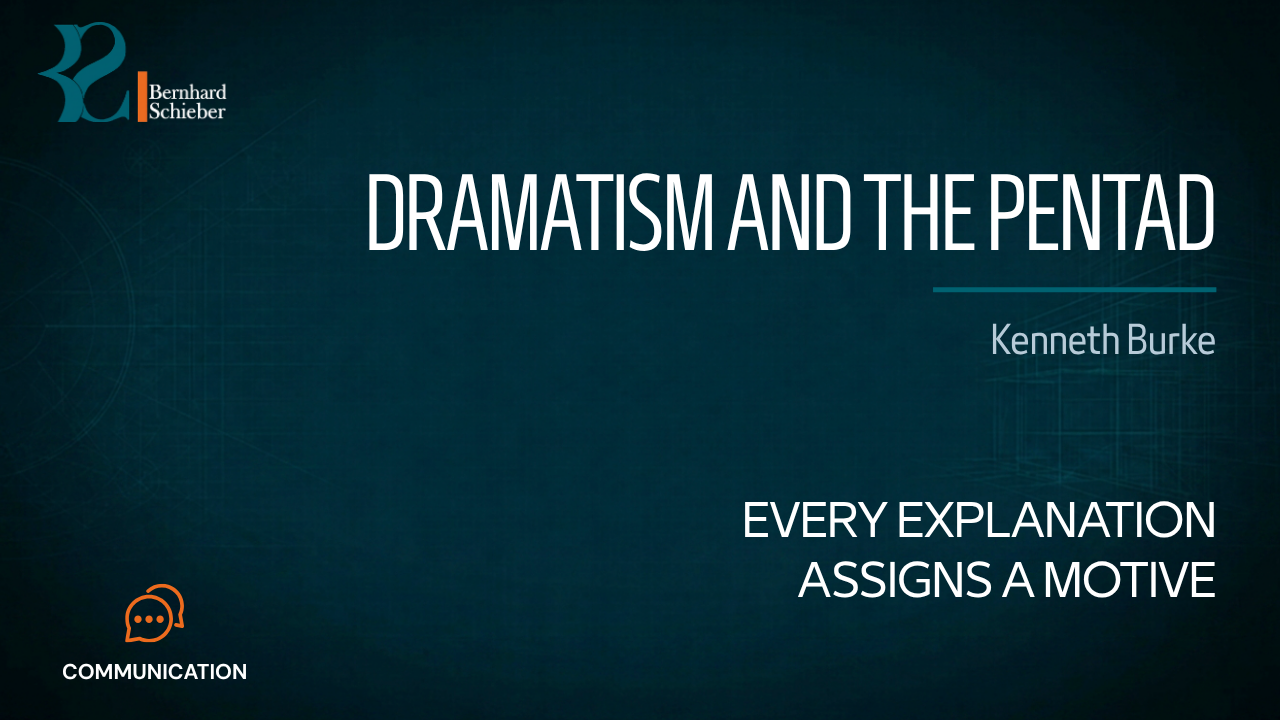 Dramatism and the Pentad — Every explanation assigns a motive. Executive Insight Brief 130 by Bernhard Schieber.