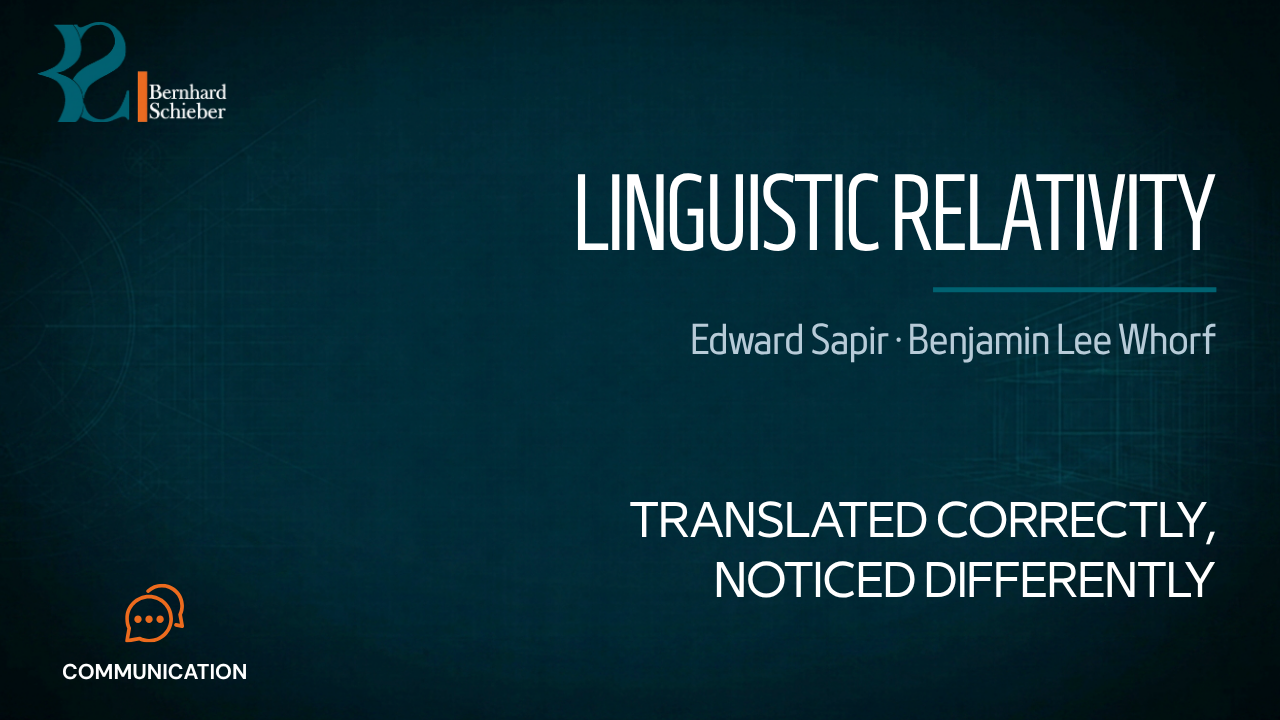 Linguistic Relativity — Translated correctly, noticed differently. Executive Insight Brief 222 by Bernhard Schieber.
