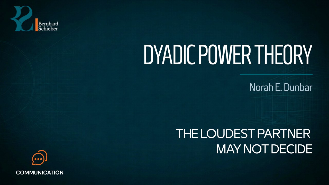 Dyadic Power Theory — The loudest partner may not decide. Executive Insight Brief 404 by Bernhard Schieber.